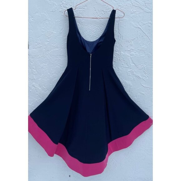 Aqua Womens Sleeveless Colorblock High Low Dress Navy Pink Sz 8 - Picture 1 of 11